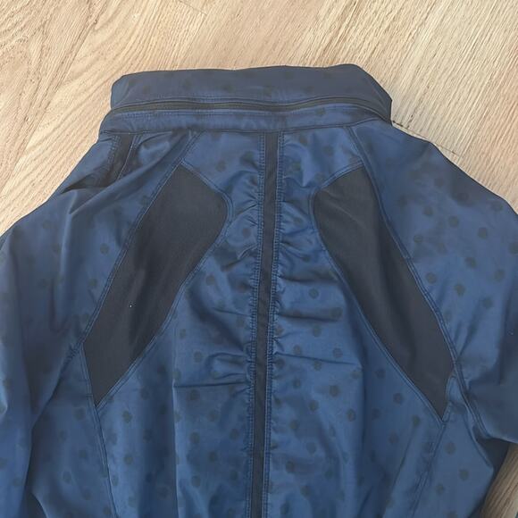 Lululemon Gather And Sprint Jacket Ghost Dot Deep Navy Black / Black Size 8 - Picture 13 of 14